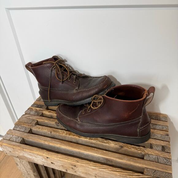 Vintage LL Bean Leather Outdoor Chukka Boots. Casual, Preppy, Waterproof 8.5 USA